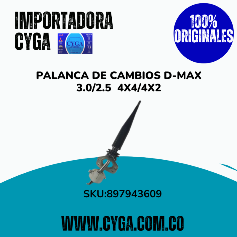 Palanca de Cambios para D-MAX 3.0/2.5 4X4/4X2 (Incluye Bujes)