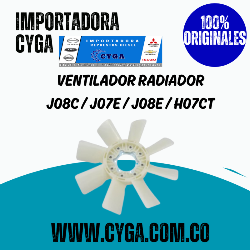 VENTILADOR RADIADOR J08C / J07E / J08E / H07CT