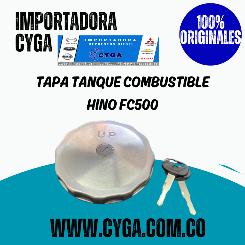TAPA TANQUE COMBUSTIBLE HINO 500 FC FG FM GH GD