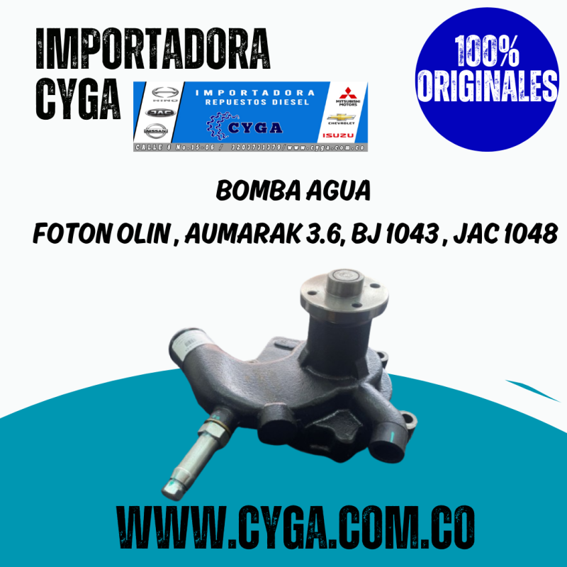 BOMBA DE AGUA / FOTON OLIN , AUMARAK 3.6, BJ 1043 , JAC 1048