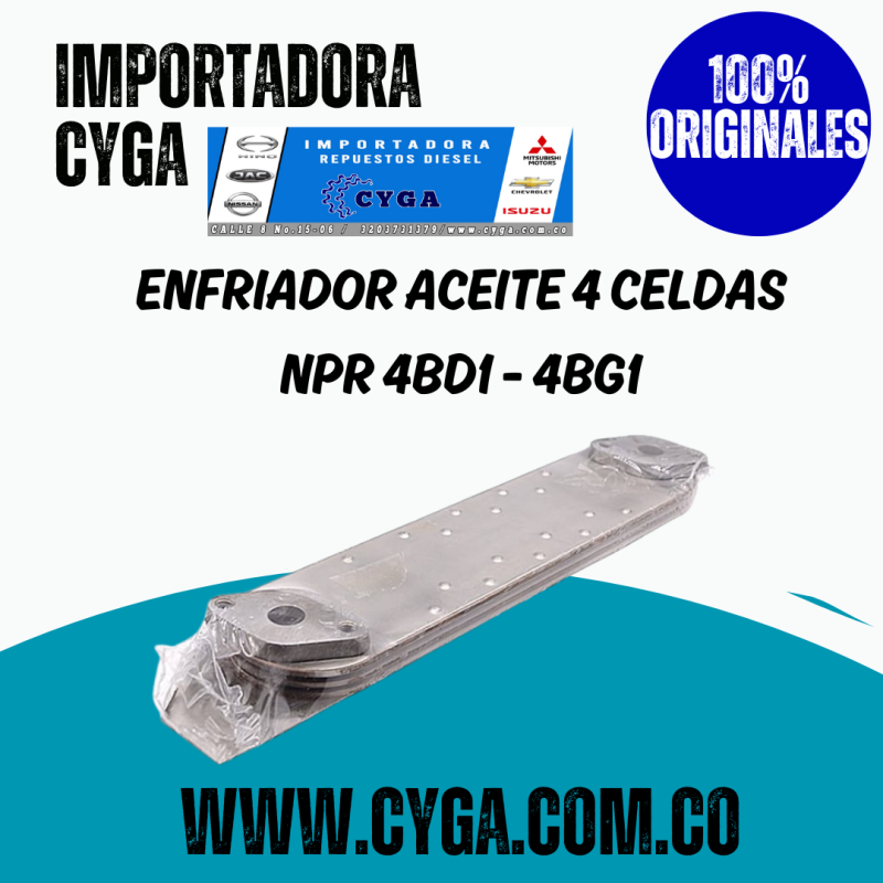 ENFRIADOR ACEITE 4 CELDAS NPR 4BD1 - 4BG1